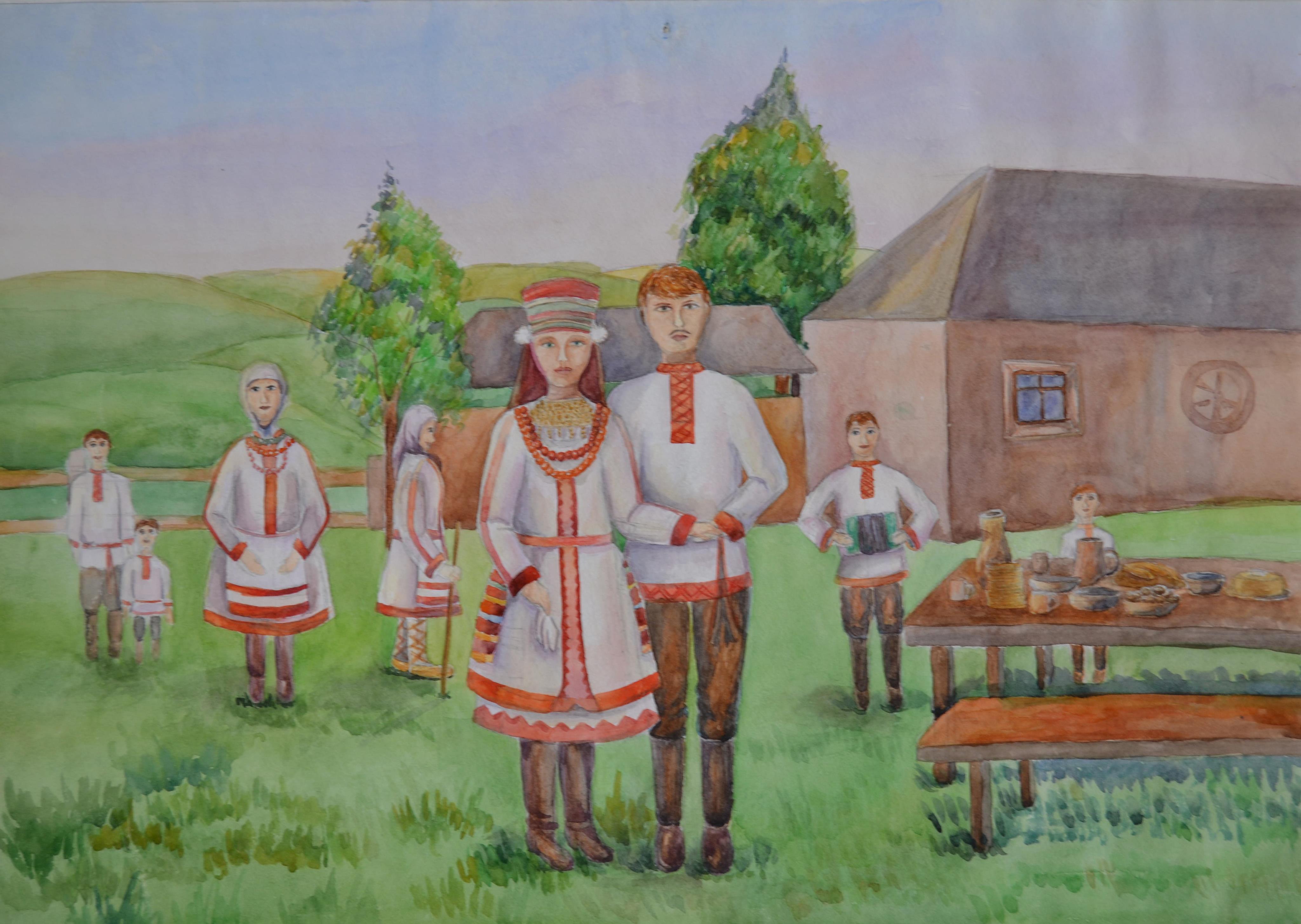 Рисунки мордовских обрядов