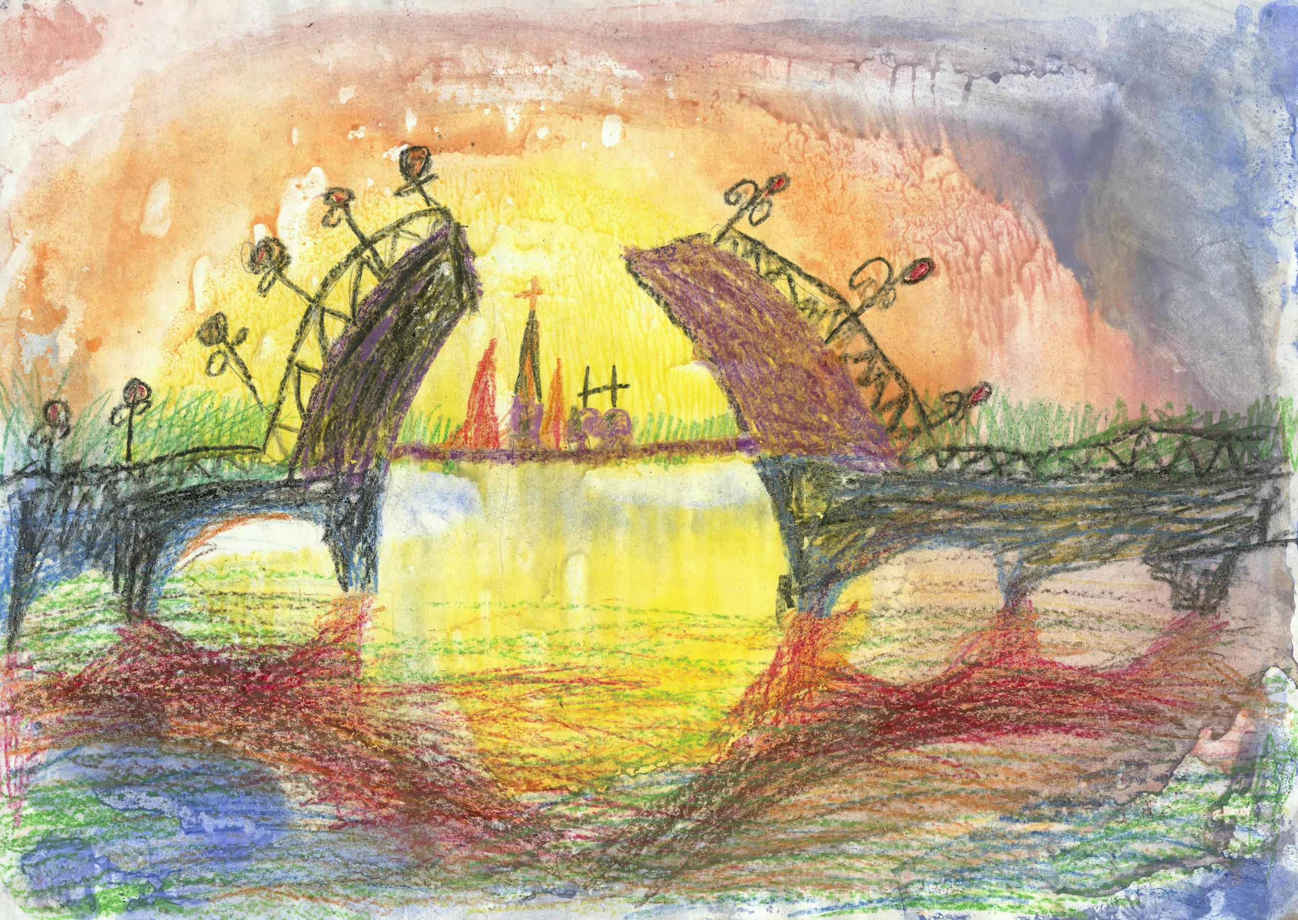 Рисование на тему корабли на Неве